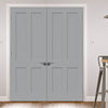 Prefinished Bespoke Victorian Shaker 4 Panel Door Pair - Choose Your Colour