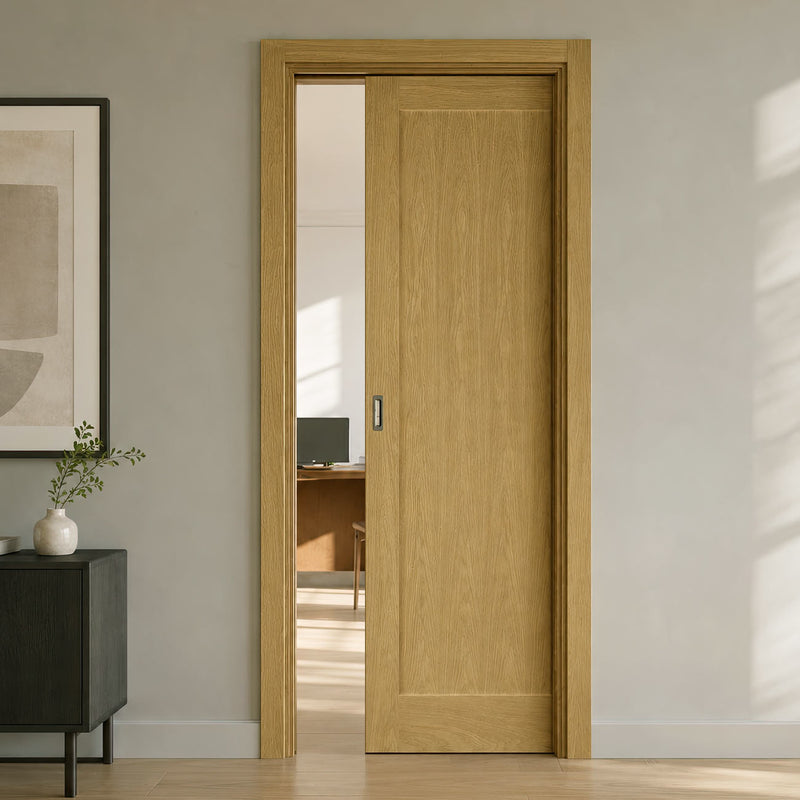Walden Real American Oak Veneer Single Evokit Pocket Door - Unfinished