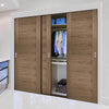 Minimalist Wardrobe Door & Frame Kit - Three Sofia Walnut Veneer Doors - Prefinished
