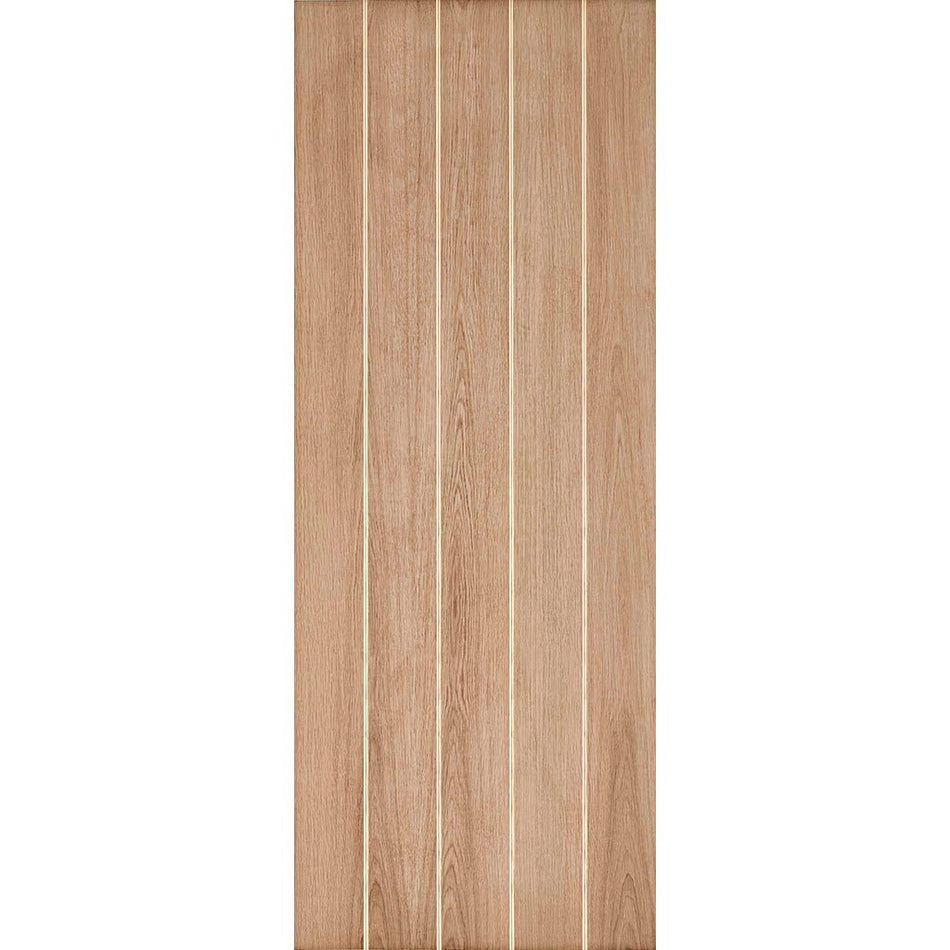 Sliding Top Mounted Black Folding Track & Double Door - Wexford Oak Door - Unfinished