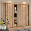 Minimalist Wardrobe Door & Frame Kit - Four Wexford Oak Panel Doors - Unfinished