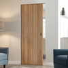 Wexford Oak Flush Absolute Frameless Single Pocket Doors - Unfinished