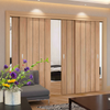 Pass-Easi Four Sliding Doors and Frame Kit - Wexford Oak Panel Door - Unfinished