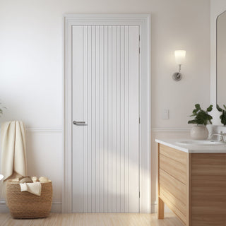 Image: J B Kind White Aria Primed Flush Internal Door - 1/2 Hour Fire Rated