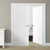 J B Kind White Aria Primed Flush Internal Door Pair - 1/2 Hour Fire Rated