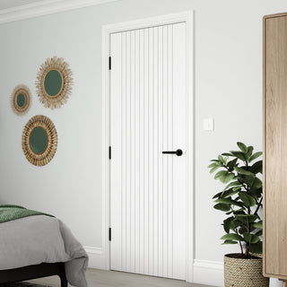 Image: J B Kind Aria White Primed Flush Internal Door