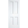 Top Mounted Stainless Steel Sliding Track & Door - Nostalgia 4 Panel White Primed Internal Door - Unfinished