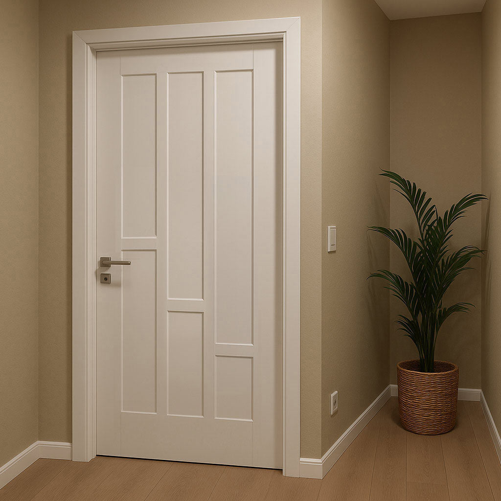 UK Made to Measure - Elston Panel Interior Door - Premium Primed - 7 Colour Options