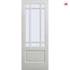 Downham Internal Door Pair - Bevelled Clear Glass - White Primed