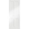 Premium Single Sliding Door & Wall Track - Victorian Shaker 4 Panel Door - White Primed