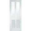 Premium Single Sliding Door & Wall Track - Malton Shaker Door - Clear Glass - White Primed
