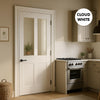 UK Made to Measure - Millgate Victorian 2L Interior Door - Clear Glass - Premium Primed - 7 Colour Options