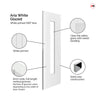 J B Kind Aria White Primed Flush Internal Door - Clear Glass