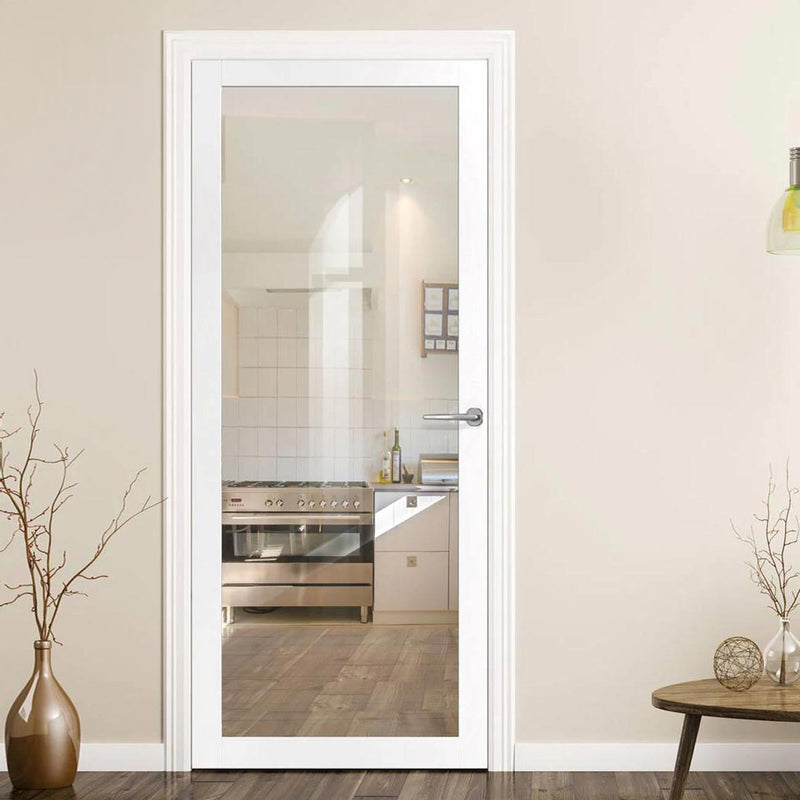 Baltimore 1 Pane Solid Wood Internal Door UK Made DD6301G - Clear Glass - Eco-Urban - Colour Options