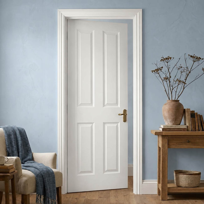 JBK Canterbury 4 Panel Moulded Internal Internal Door - Smooth - White Primed