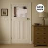 UK Made to Measure - Wilton 1930'  Interior Door - Clear Reeded  Glass - Premium Primed - 7 Colour Options
