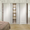Minimalist Wardrobe Door & Frame Kit - Four Pattern 10 Style 1 Panel Doors - White Primed
