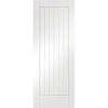 Premium Single Sliding Door & Wall Track - Suffolk Flush Door - White Primed