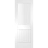 Premium Single Sliding Door & Wall Track - Suffolk Door - Clear Glass - White Primed