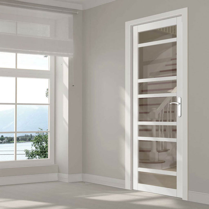 Metropolitan 7 Pane Solid Wood Internal Door UK Made DD6405G Clear Glass - Eco-Urban - Colour Options