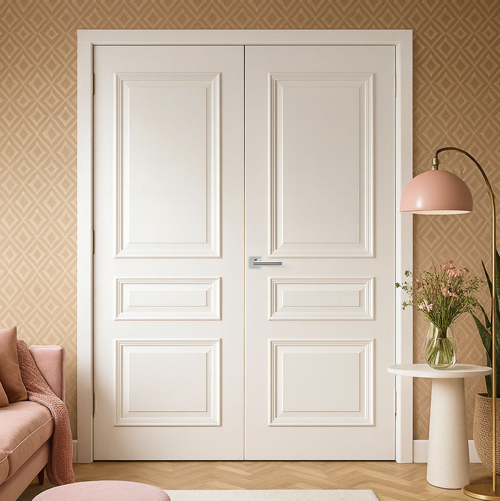 Bespoke Windsor White Primed Panel Internal Door Pair