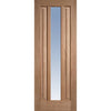 SpaceEasi Top Mounted Black Folding Track & Double Door  - Kilburn 1 Pane Oak Door - Clear Glass - Unfinished