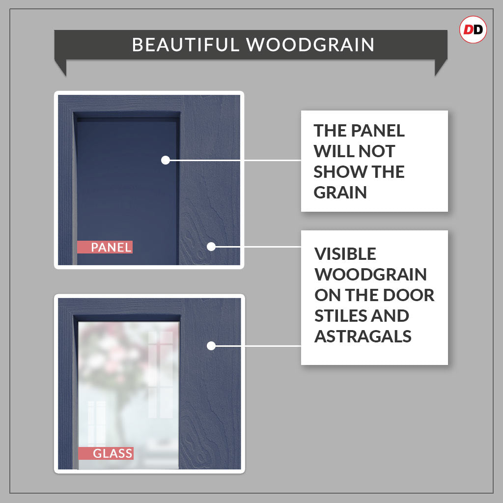 A board displaying the woodgrain pattern on the door