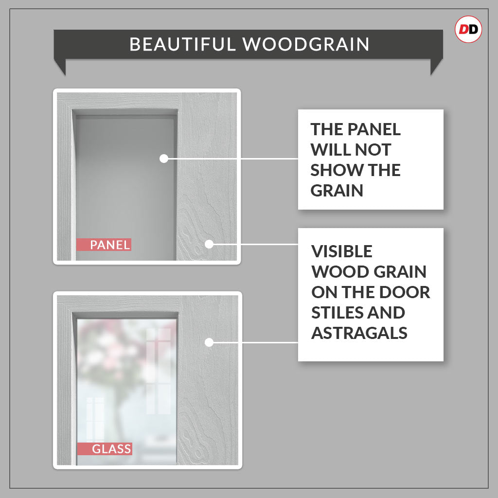 Galeria Panel Solid Wood Internal Door Pair UK Made DD0102P - Mist Gre ...