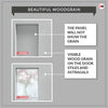 Tula Solid Wood Internal Door Pair UK Made DD0104T Tinted Glass - Mist Grey Premium Primed - Urban Lite® Bespoke Sizes