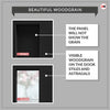 Amoo Solid Wood Internal Door Pair UK Made DD0112F Frosted Glass - Shadow Black Premium Primed - Urban Lite® Bespoke Sizes