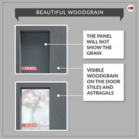 A board displaying the woodgrain pattern on the door