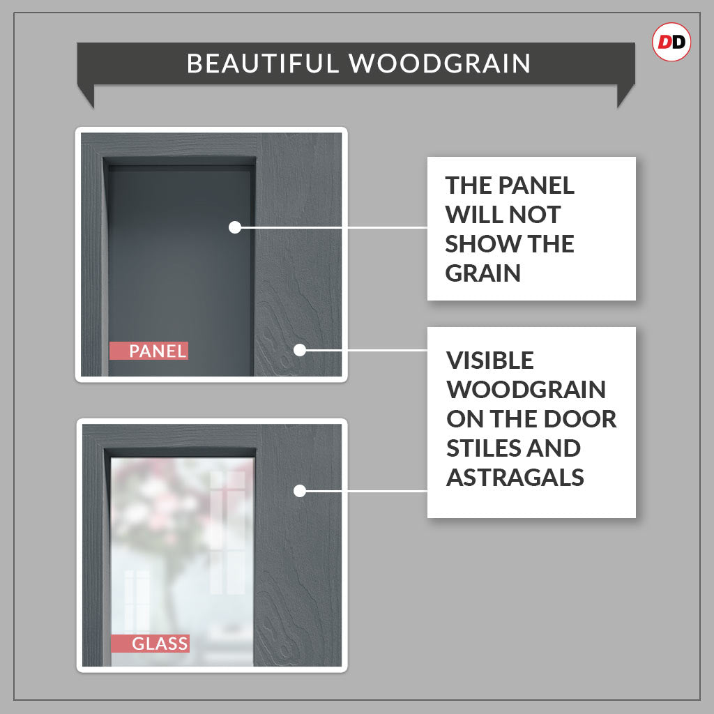Drake Panel Solid Wood Internal Door Pair UK Made DD0108P - Stormy Gre ...