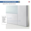 UK Made to Measure - Redford 1L Interior Door - Reeded Glass - Premium Primed - 7 Colour Options