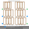 ThruEasi Oak Room Divider - Worcester Clear Glass Unfinished Door Pair with Full Glass Sides