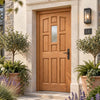 York Meranti Wooden Front Door - Stippolyte Toughened Double Glazing