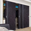 Minimalist Wardrobe Door & Frame Kit - Three Zanzibar Ash Grey Doors - Prefinished
