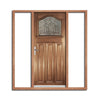 Estate Crown Exterior Hardwood Door and Frame Set - Lead Caming Double Glazing - Two Unglazed Side Screens, From LPD Joinery