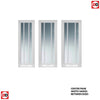 Single Sliding Door & Wall Track - Worcester 3 Pane Door - Clear Glass - White Primed