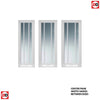 Double Sliding Door & Wall Track - Worcester 3 Pane Doors - Clear Glass - White Primed