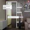 Bespoke Tres Charcoal Black Flush Single Pocket Door - Prefinished