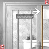 Textured Vertical 5 Panel Door Pair - Etched clear glass - Primed