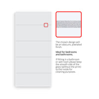 Single Glass Sliding Door - Reston 8mm Obscure Glass - Obscure Printed Design - Planeo 60 Pro Kit