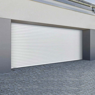 Image: Gliderol Electric Insulated Roller Garage Door from 4711 to 5320mm Wide - White