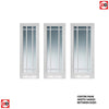 Four Folding Doors & Frame Kit - Worcester 3 Pane 2+2 - Clear Glass - White Primed