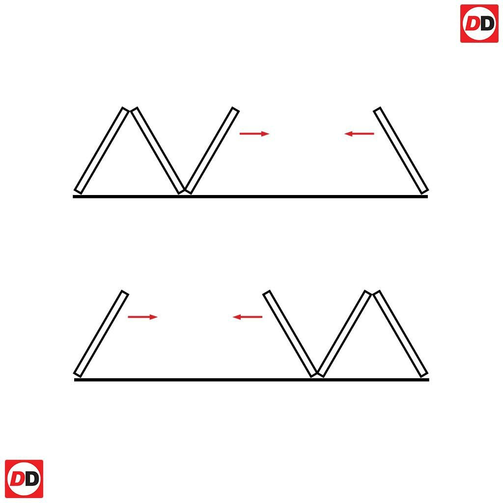 Four Folding Doors & Frame Kit - Vancouver 4 Pane Oak 3+1 - Clear Glazed Offset - Prefinished
