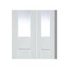 Malton Shaker Bi- Fold Door - Clear Glass - White Primed