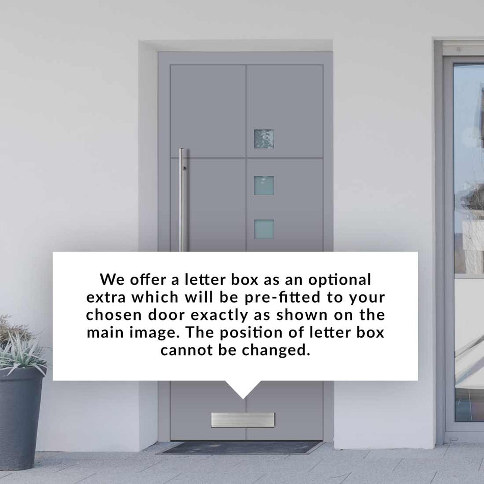 External ThruSafe Aluminium Front Door - 1150 CNC Grooves - 7 Colour Options