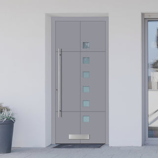 Image: External ThruSafe Aluminium Front Door - 1150 CNC Grooves - 7 Colour Options