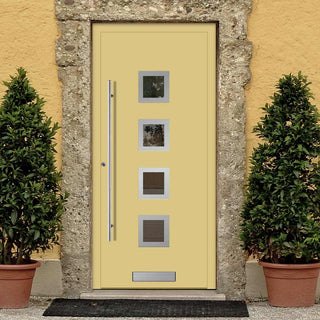 Image: External ThruSafe Aluminium Front Door - 1280 Stainless Steel - 7 Colour Options
