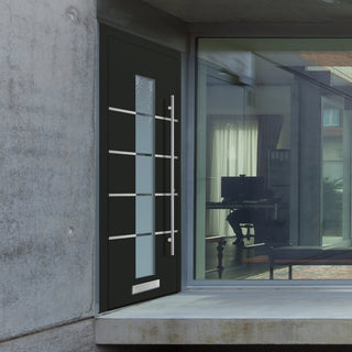 Image: External ThruSafe Aluminium Front Door - 1300 Stainless Steel - 7 Colour Options